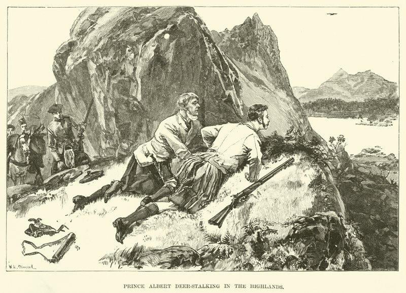 Prinz Albert beim Hirschjagen in den Highlands von William Heysham (after) Overend