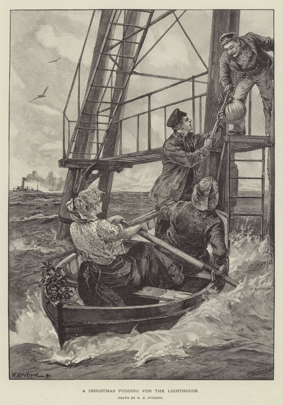 Ein Weihnachtskuchen für den Leuchtturm von William Heysham Overend