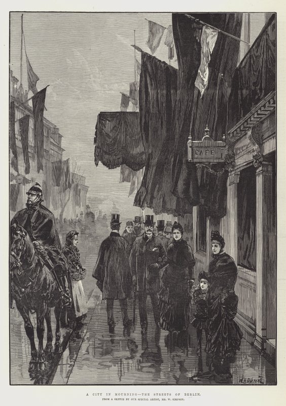 Eine Stadt in Trauer, die Straßen von Berlin von William Heysham Overend