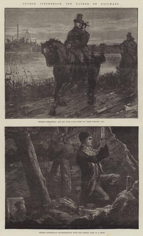 George Stephenson, der Vater der Eisenbahnen von William Heysham Overend