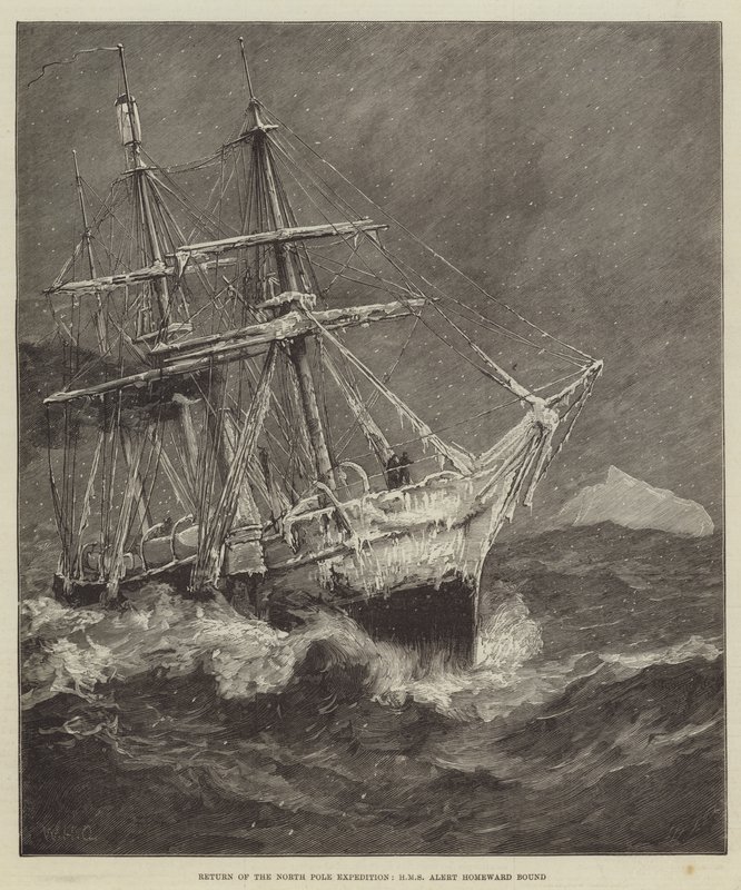 Rückkehr der Nordpolexpedition, HMS Alert auf Heimfahrt von William Heysham Overend