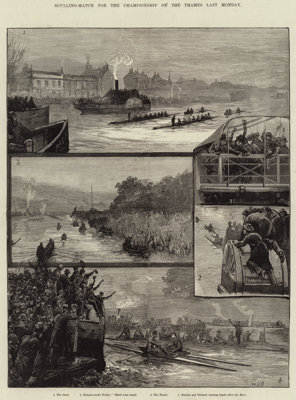 Ruderwettkampf um die Meisterschaft auf der Themse letzten Montag von William Heysham Overend