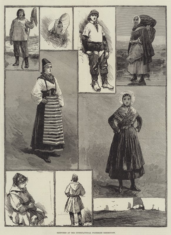 Skizzen auf der Internationalen Fischereiausstellung von William Heysham Overend