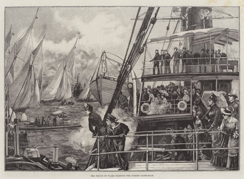 Der Prinz von Wales startet das Jubiläums-Yachtrennen von William Heysham Overend