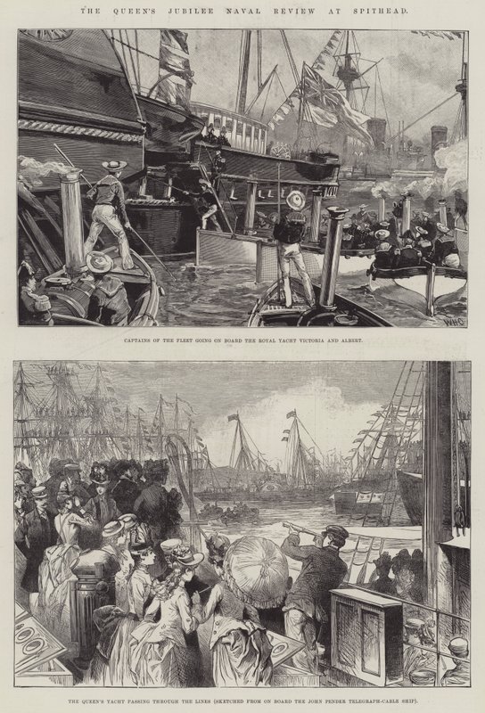 Die Jubiläumsflottenparade der Königin in Spithead von William Heysham Overend