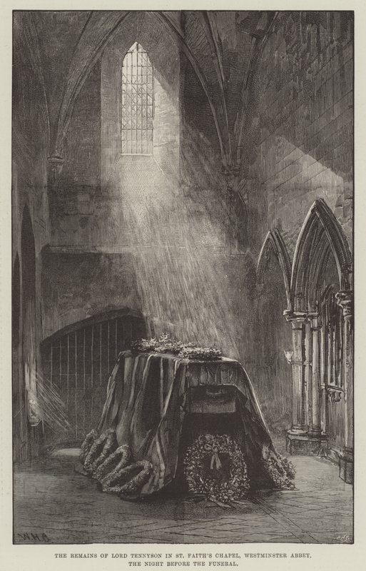 Die Überreste von Lord Tennyson in der St. Faith