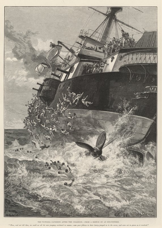 Die Kenterung der Victoria nach der Kollision von William Heysham Overend