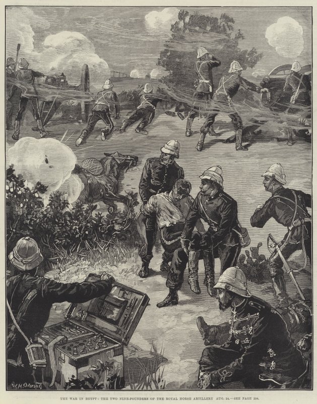 Der Krieg in Ägypten, die zwei Neunpfünder der Royal Horse Artillery (24. August) von William Heysham Overend