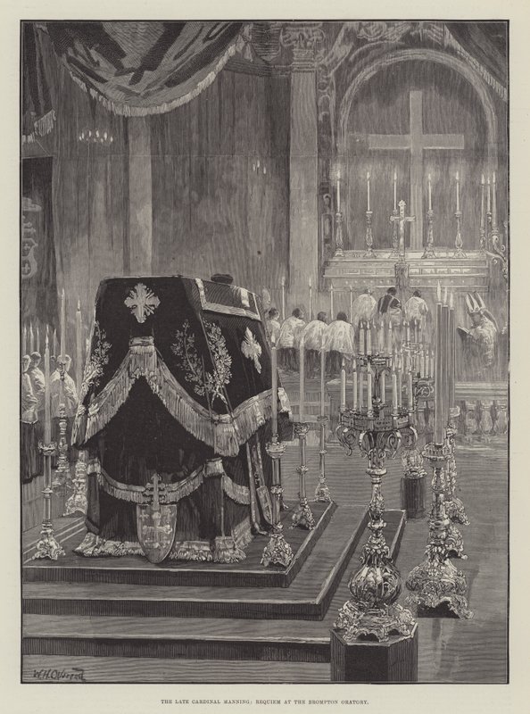Der verstorbene Kardinal Manning, Requiem in der Brompton Oratory von William Heysham Overend