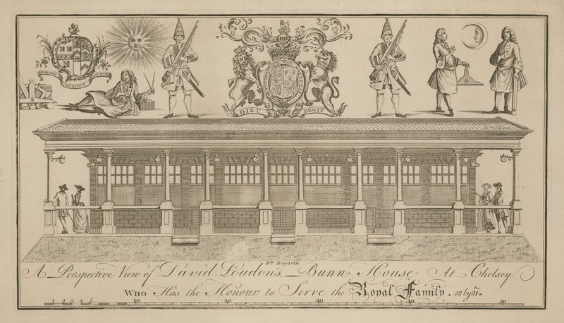 Eine perspektivische Ansicht von David Loudons Bunn House von William Hogarth