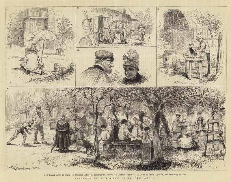 Skizzen in einem normannischen Apfelwein-Orchard, I von William John Hennessy