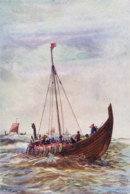 Kriegsschiff zur Zeit von König Alfred von William Lionel (after) Wyllie