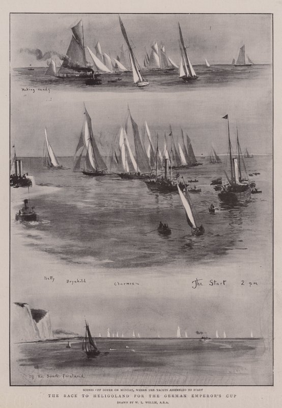 Das Rennen nach Helgoland um den Kaiserpreis von William Lionel Wyllie