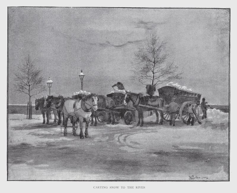 Schnee zum Fluss karren von William Luker