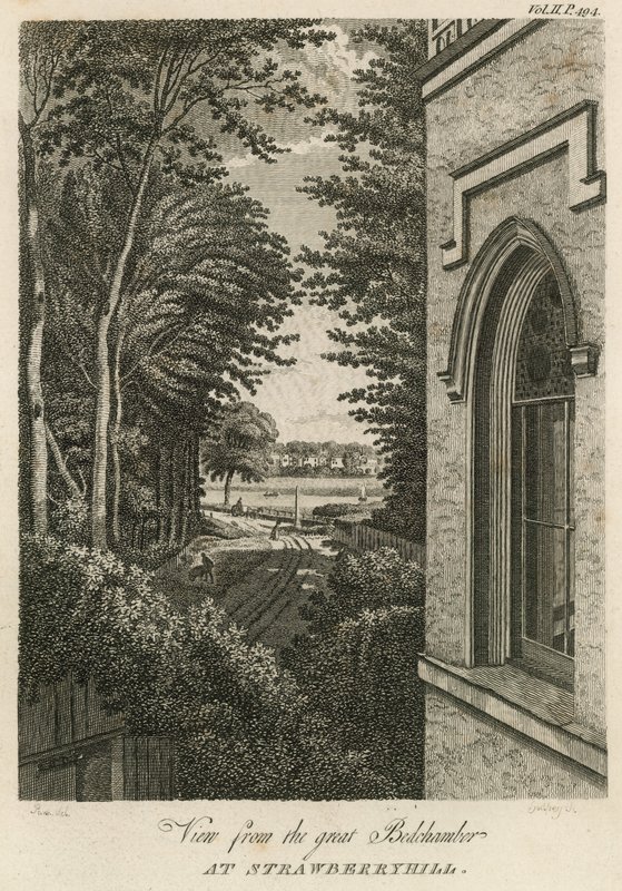 Blick aus dem großen Schlafzimmer in Strawberry Hill, London von William Pars