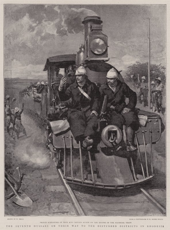 Die Siebten Husaren auf dem Weg in das unruhige Gebiet in Rhodesien von William Small