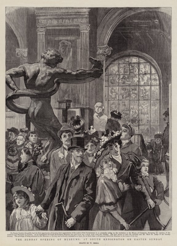 Die Sonntagsöffnung der Museen, in South Kensington am Ostersonntag von William Small