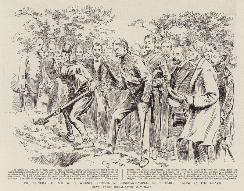 Die Beerdigung von Mr. W.H. Wrench, Konsul in Konstantinopel, in Scutari, Grabfüllung von William T. Maud