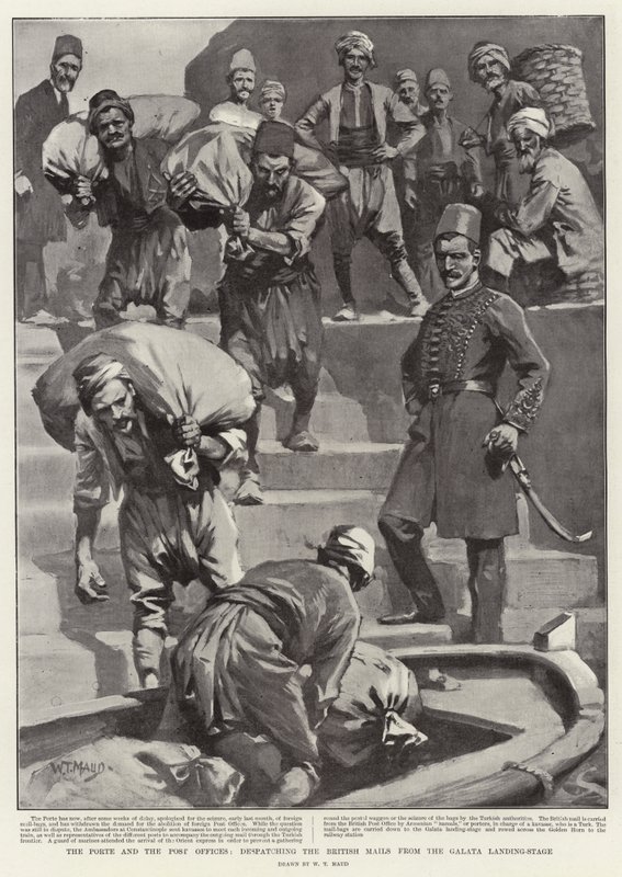 Die Pforte und die Postämter, Versand der britischen Post vom Galata-Anleger von William T. Maud