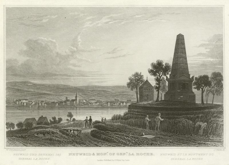 Neuweid und Denkmal von General La Hoche von William Tombleson