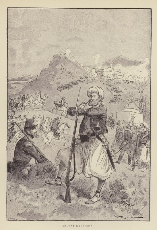 Afrikanischer Soldat von after Albert Robida