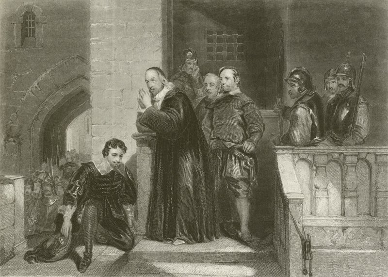 Erzbischof Laud segnet Strafford von after George Cattermole