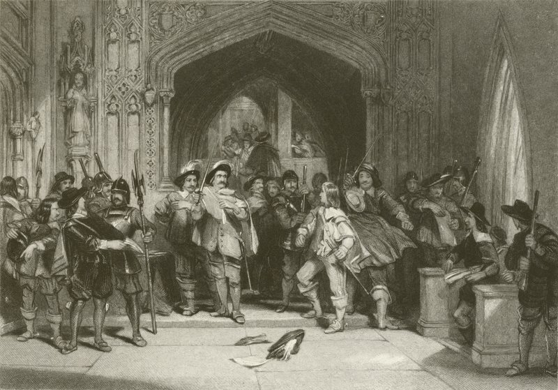 Colonel Pride schließt die Armee-feindlichen Mitglieder aus dem Unterhaus aus von after George Cattermole