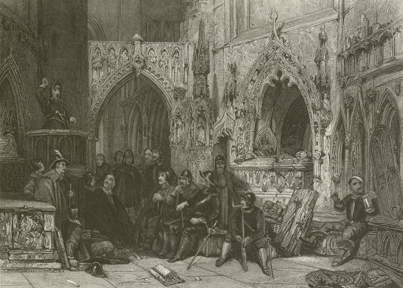 Puritanischer Soldat predigt von after George Cattermole