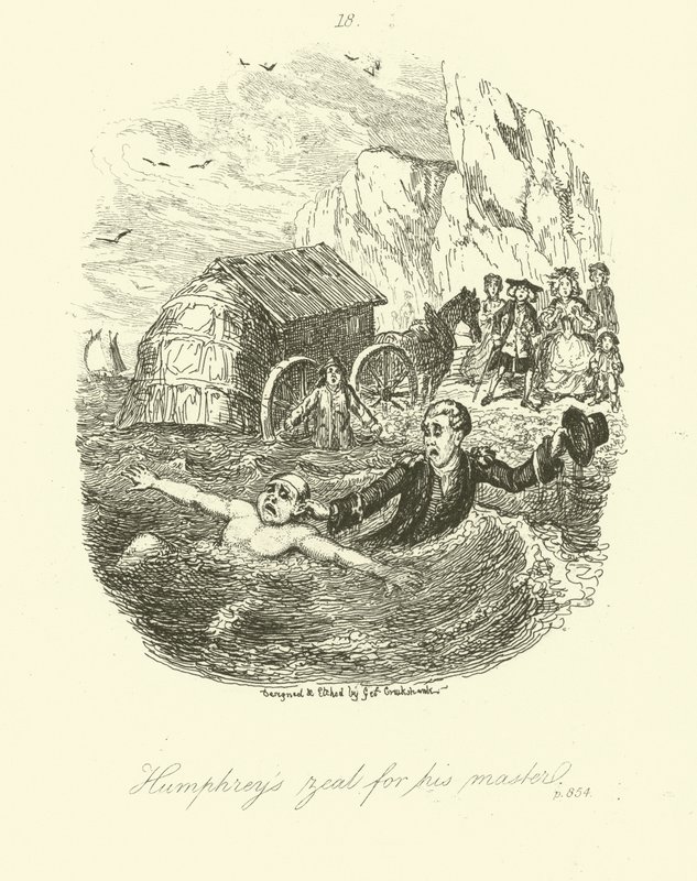 Illustration für Humphry Clinker von Tobias Smollett von after George Cruikshank