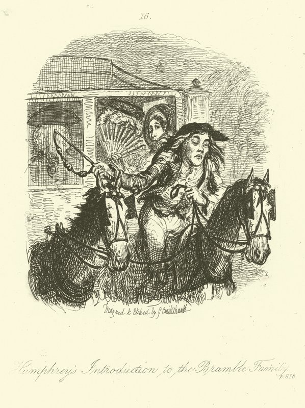 Illustration für Humphry Clinker von Tobias Smollett von after George Cruikshank