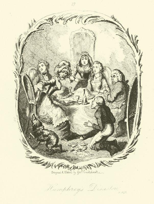 Illustration für Humphry Clinker von Tobias Smollett von after George Cruikshank
