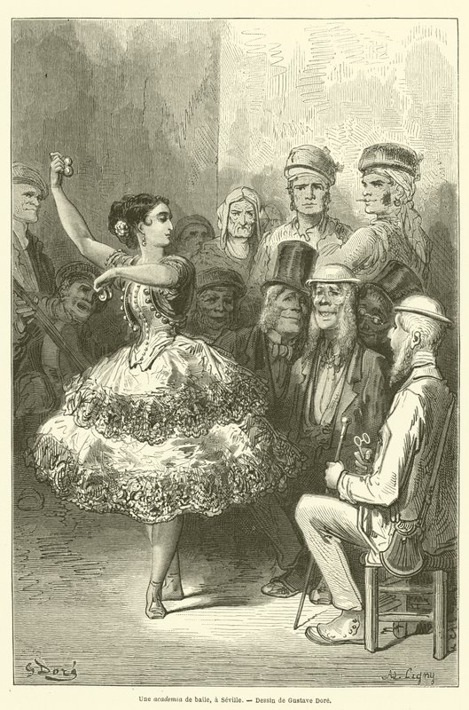 Eine Tanzakademie in Sevilla von Gustave after Dore