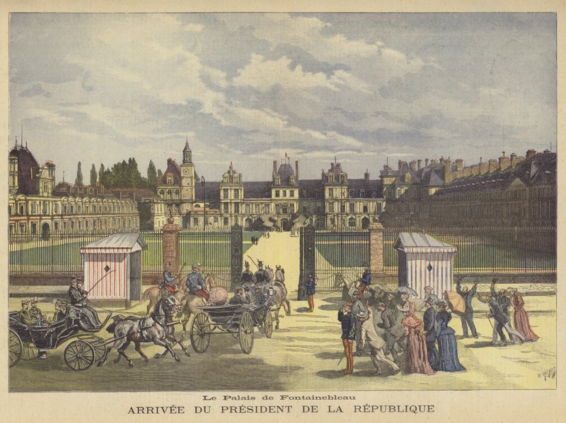 Ankunft des Präsidenten von Frankreich im Palais de Fontainebleau von after Henri Meyer