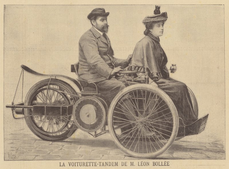 Leon Bollee Tandem Voiturette von after Henri Meyer