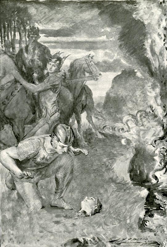 Beowulf findet den Kopf von Aschere von after John Henry Frederick Bacon