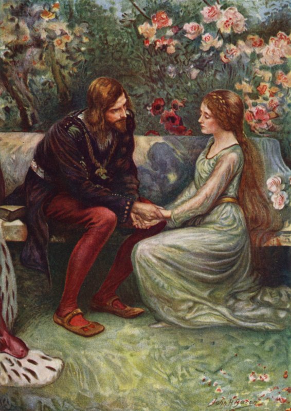 Prinz Heinrich und Elsie im Garten von after John Henry Frederick Bacon
