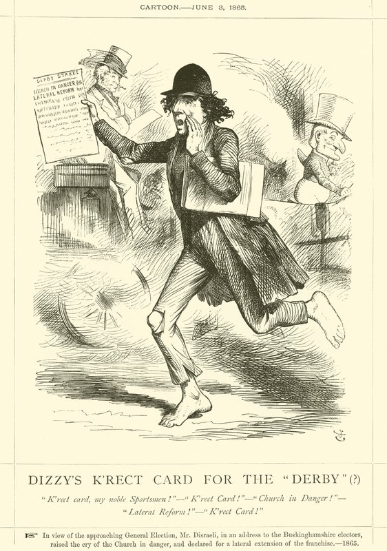 Dizzys Krect Karte für das Derby(?) von after John Tenniel