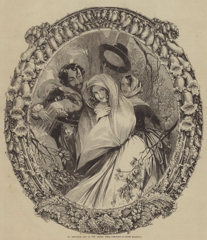St. Swithins Tag in alten Zeiten von after Joseph Kenny Meadows