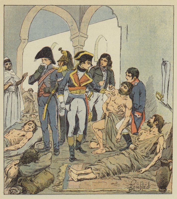Bonaparte besucht die Pestkranken von Jaffa von after Louis Charles Bombled