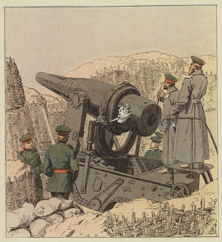 Russische Küstenkanone von 9 Zoll von after Louis Charles Bombled