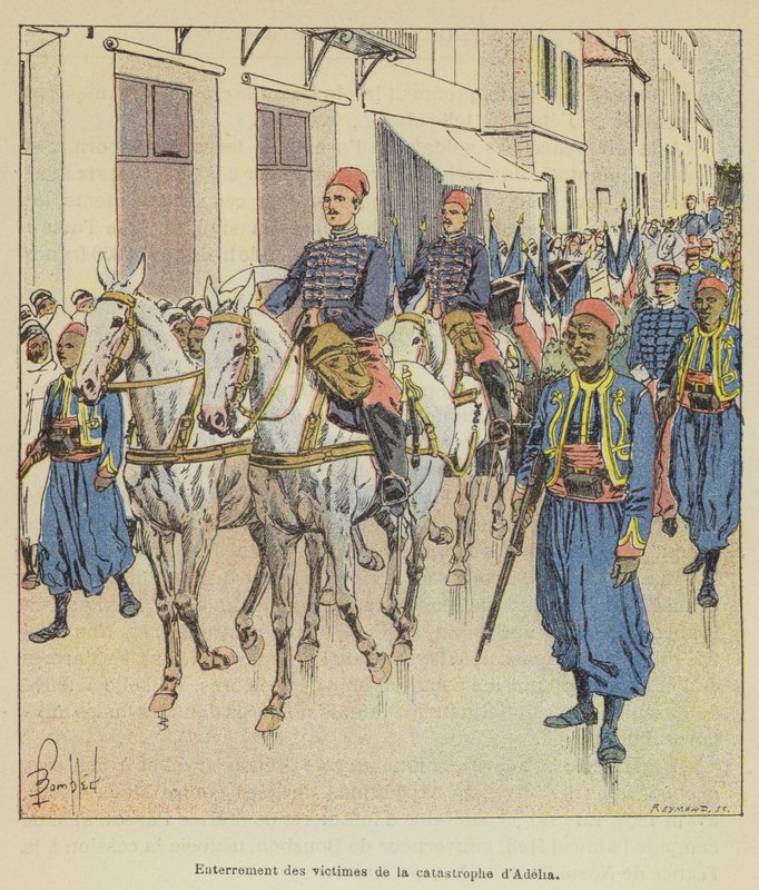 Beerdigung der Opfer der Katastrophe von Adelia von after Louis Charles Bombled