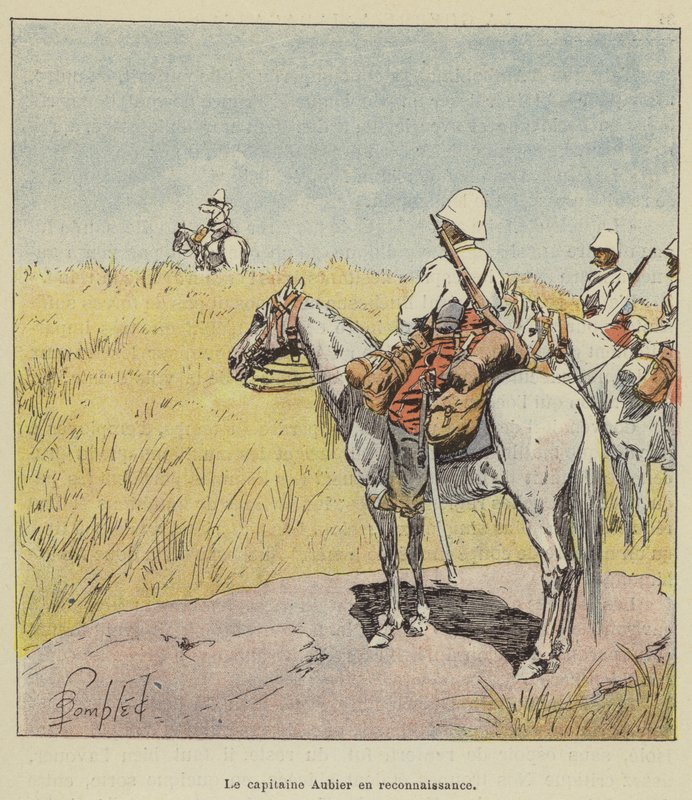 Hauptmann Aubier auf Erkundung von after Louis Charles Bombled