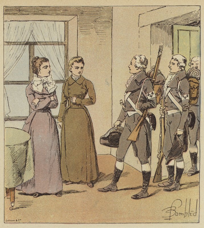 Die jungen Mädchen von Verdun und die Soldaten der Armee von Condé von after Louis Charles Bombled