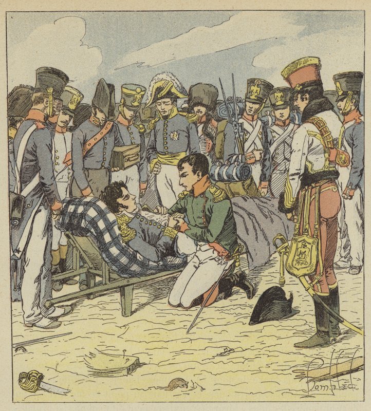 Napoleon und der sterbende Marschall Lannes von after Louis Charles Bombled