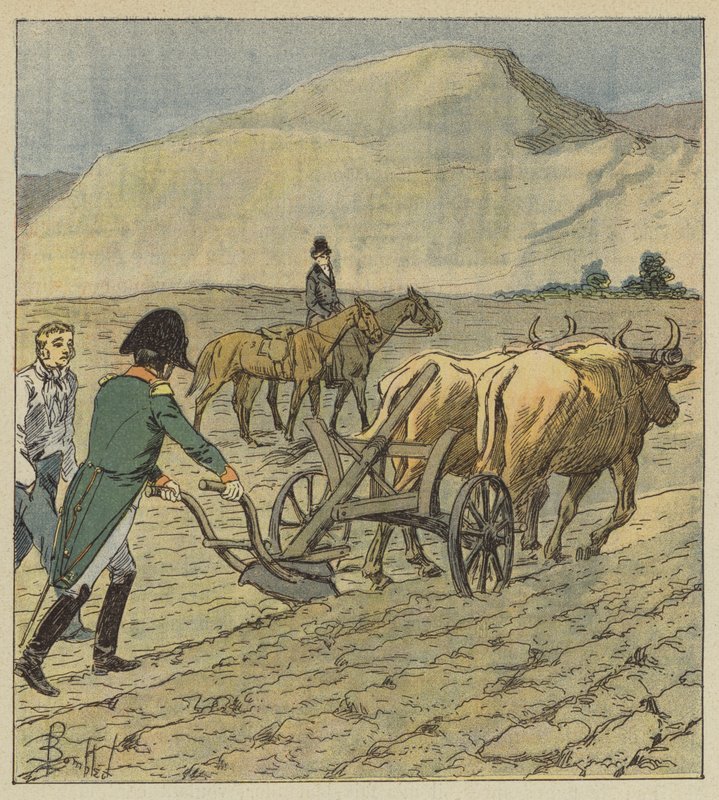 Napoleon pflügt eine Furche von after Louis Charles Bombled