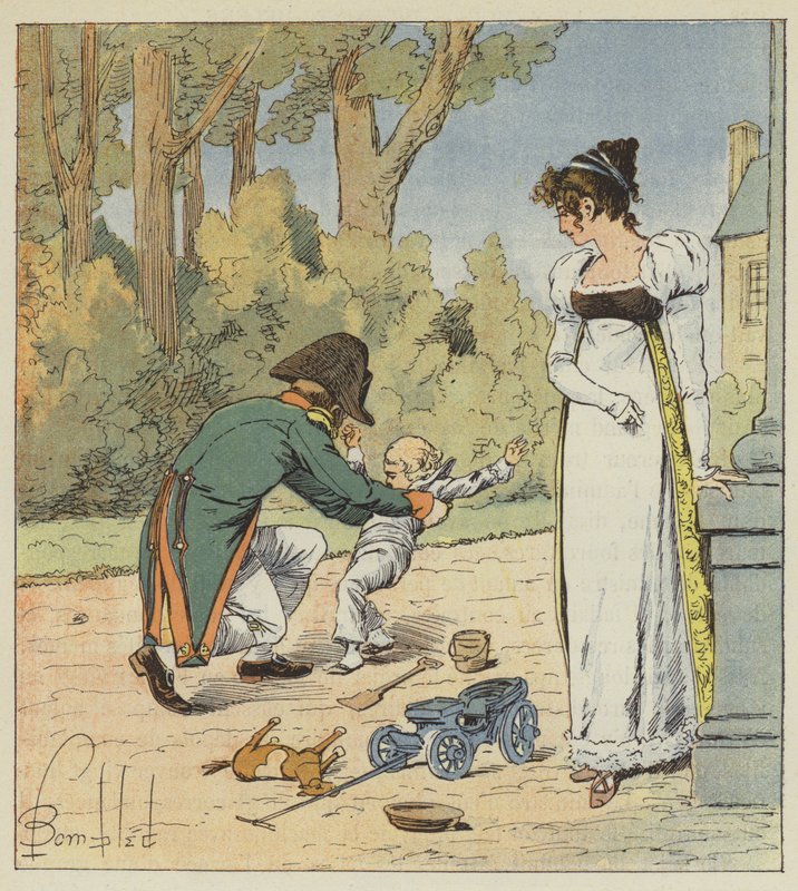 Wenn er ihn in den Gärten traf, warf er ihn zu Boden von after Louis Charles Bombled
