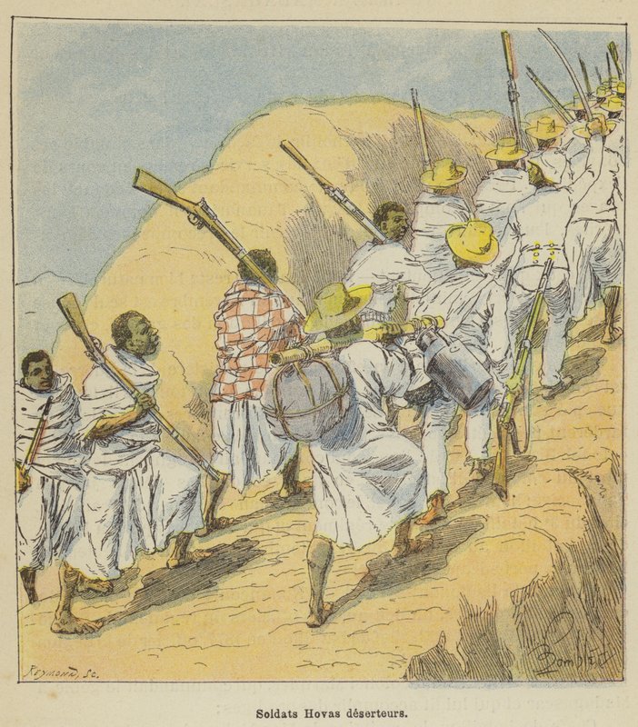 Deserteure der Hova-Soldaten von after Louis Charles Bombled