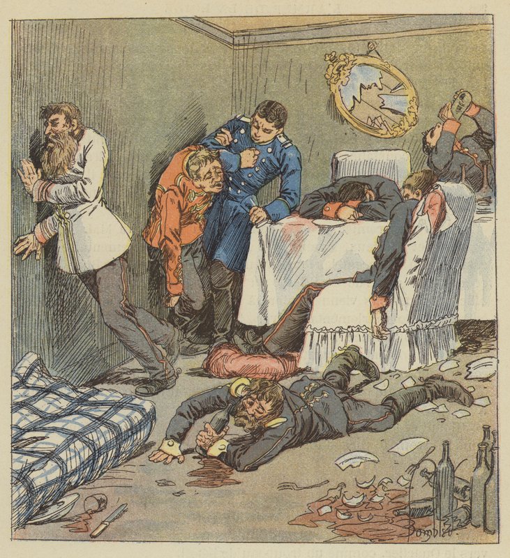 Ein reserviertes Zimmer im Hotel de France von after Louis Charles Bombled