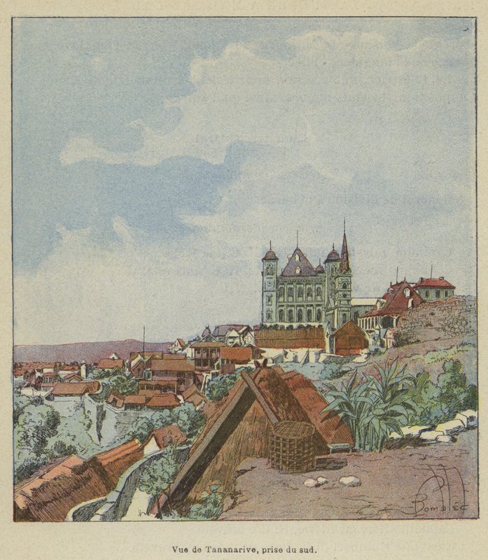 Ansicht von Tananarive, vom Süden aus gesehen von after Louis Charles Bombled