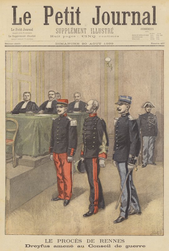 Alfred Dreyfus vor seinem zweiten Kriegsgericht in Rennes von after Oswaldo Tofani